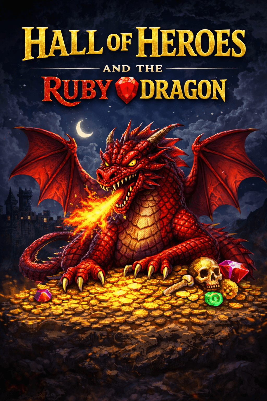 Heroes gathered outside the Hall of Heroes and the Ruby Dragon.